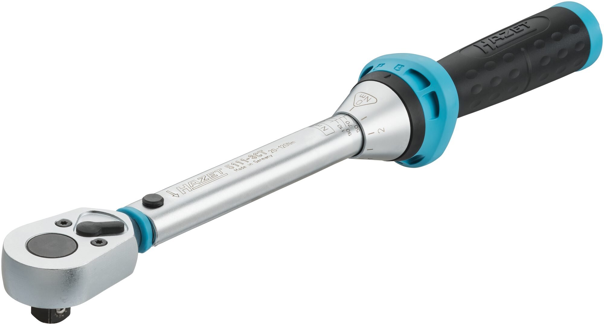 HAZET Momentsleutel 5111-3CT - Draaimomentbereik min-max: 20 - 120 Nm - Nauwkeurigheid: 3% - 3/8 inch (10 mm) vierkant massief - Lengte: 375 mm