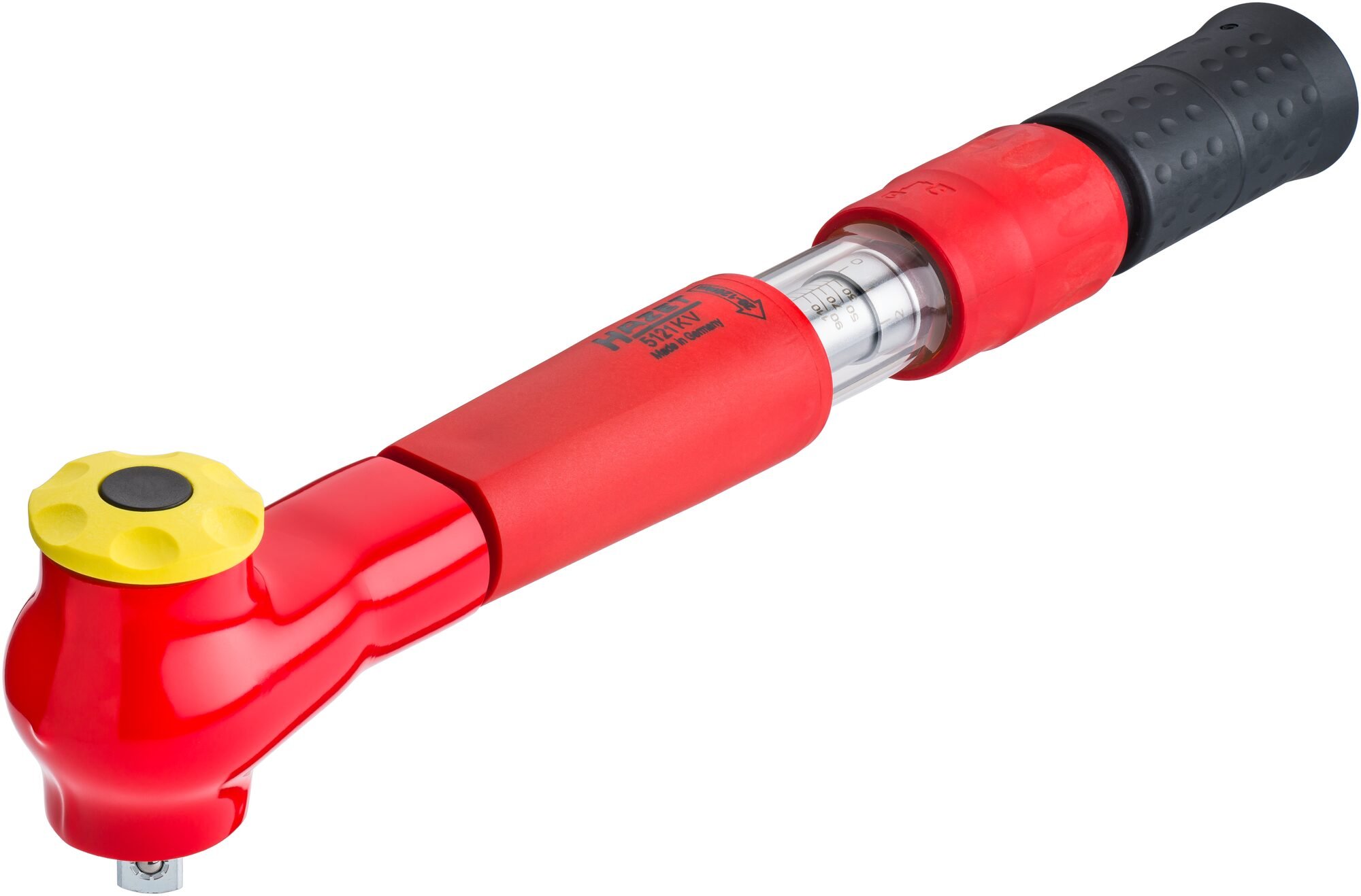 HAZET Momentsleutel - geïsoleerd 5121KV - Draaimomentbereik min-max: 20 - 120 Nm - Nauwkeurigheid: 4% - 1/2 inch (12,5 mm) vierkant massief - Lengte: