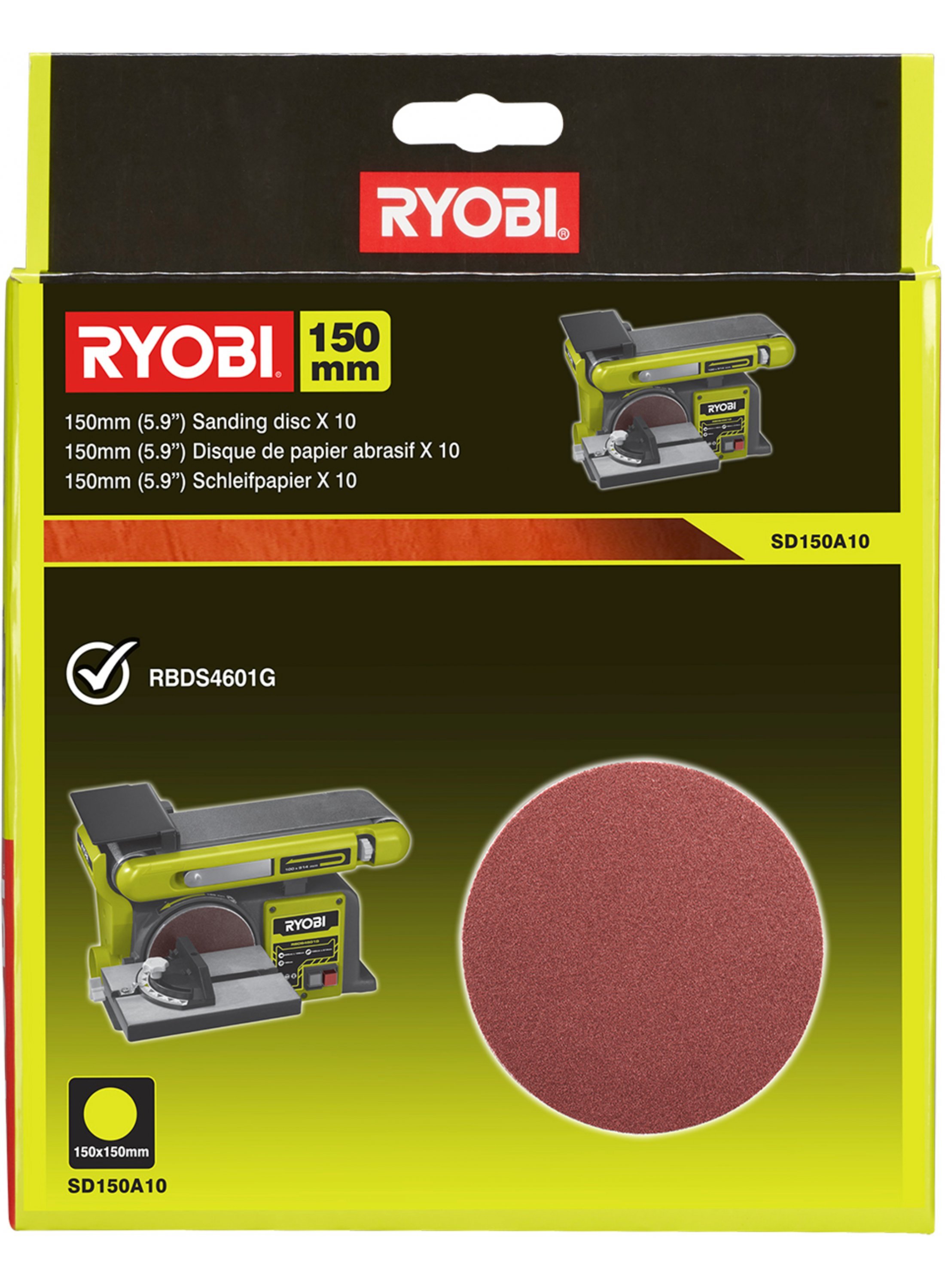 Ryobi SD150A10 | 10-delig Schuurpapier Set voor Tafelzaag compatibel met RBDS4601G - 5132003685 - 5132003685