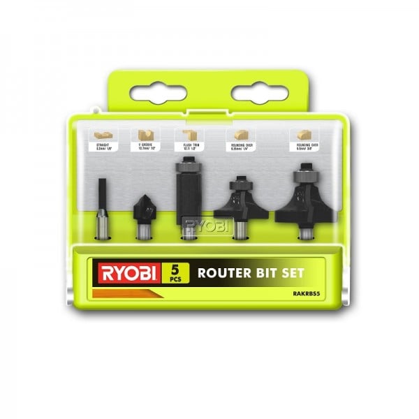 Ryobi RAKRBS5 | 5-delig Frees Set compatibel met R18TR-0 en RRT1600 - 5132003828 - 5132003828