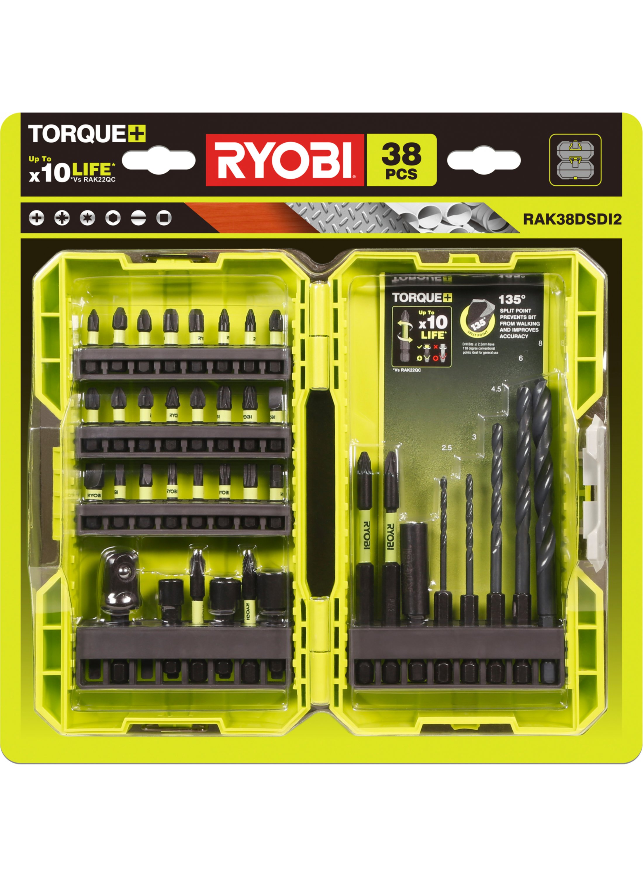 Ryobi RAK38DSDI2 | 38-delig Boor & Schroevendraaierset - 5132004388 - 5132004388