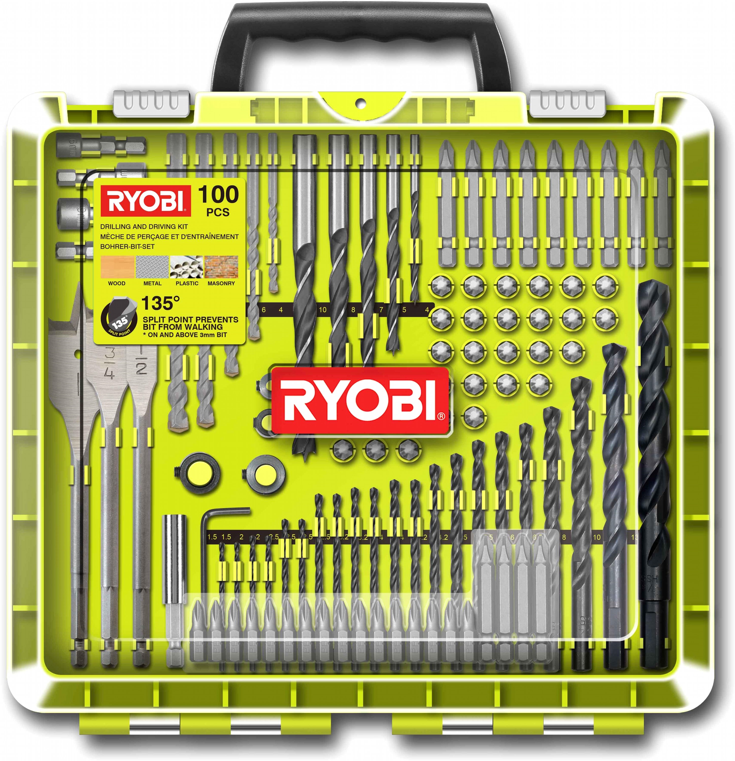 Ryobi RAKDD100 | 100-delig Boor & Schroevendraaierset - 5132004666 - 5132004666