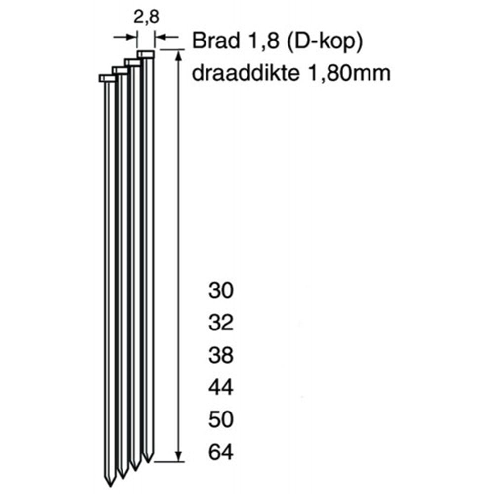 Dutack DA-brads | 1,8x32mm | RVS | 5150019 - 5150019