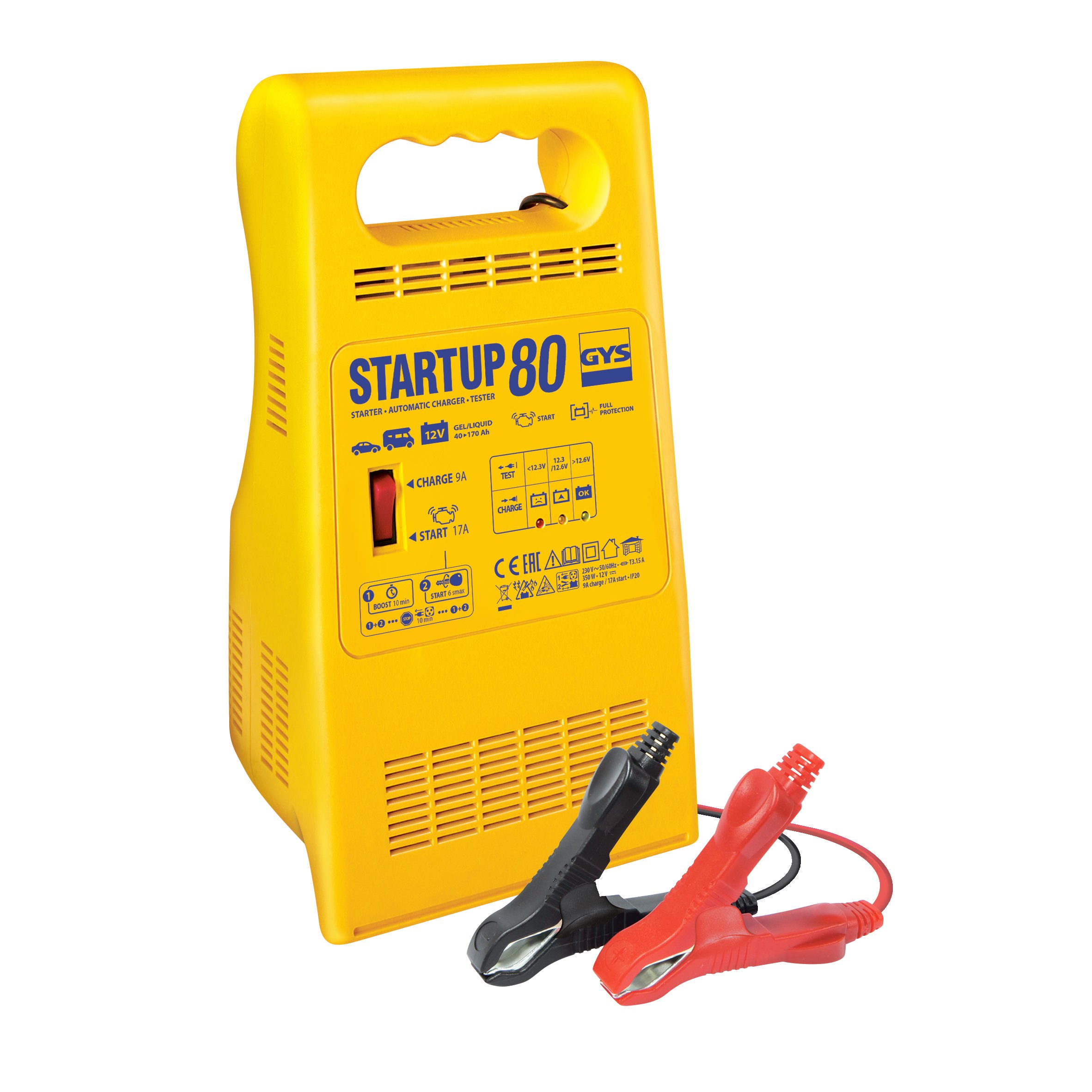 Gys StartUp 80 | 230V | 12V | 350Watt | 45-170 Ah - 5192024922