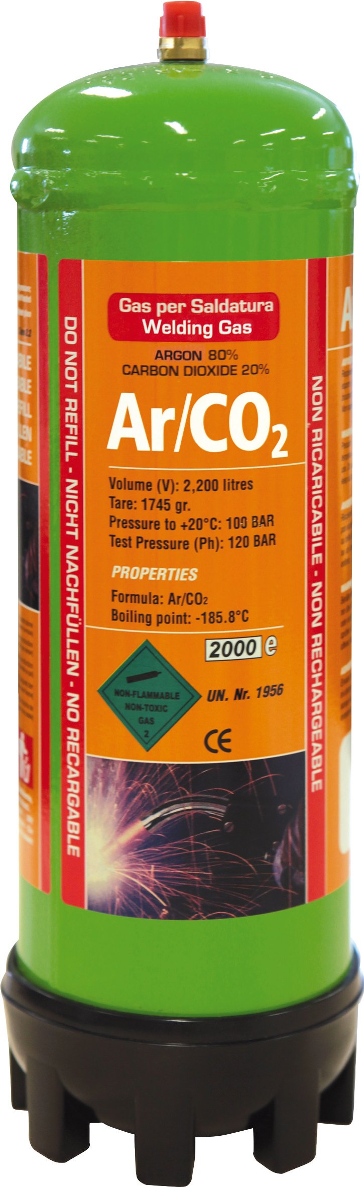 Gys DISPOSABLE GAS BOTTLE - ARGON/CO2 - 2.2L - 5193043671