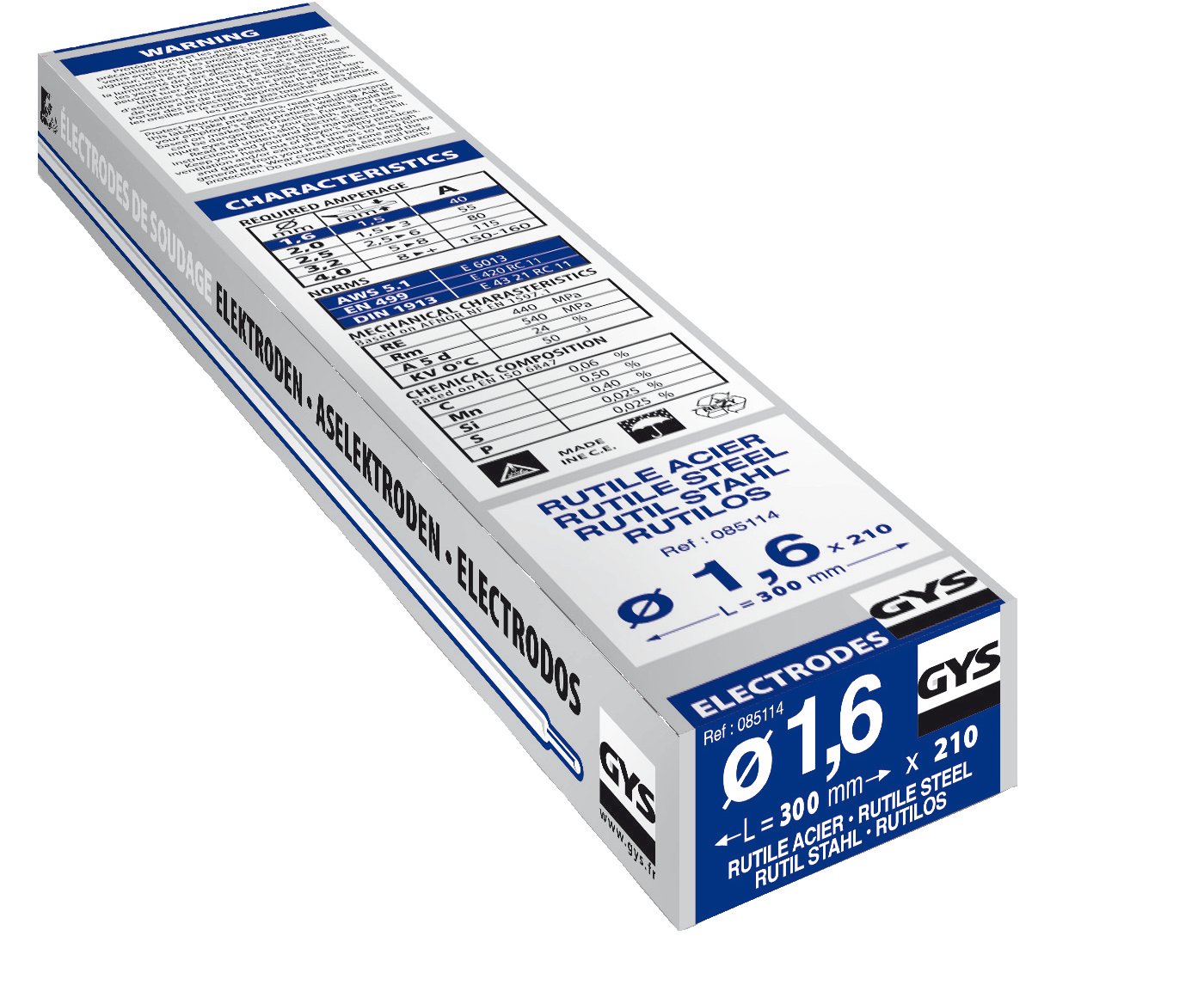 Gys Elektrodes staal O1,6mm (x210) - 5193085114 5193085114