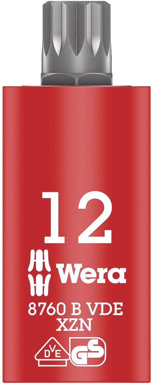 Wera 8760 B VDE XZN Zyklop Bitdop, geïsoleerd, met 3/8"-aandrijving, voor veeltandschroeven, M 12 x 59 mm - 05004942001