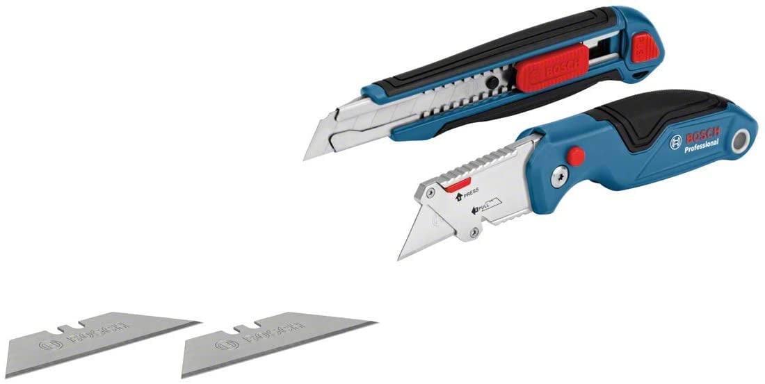 Bosch Blauw 1600A016BM | 2-Delige | Messenset | Universeel Klapmes en Professioneel Snijmes 1600A016BM