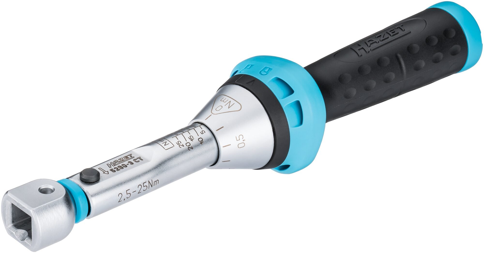HAZET Momentsleutel 5280-3CT - Draaimomentbereik min-max: 2.5 - 25 Nm - Nauwkeurigheid: 3% - 9 x 12 mm insteekvierkant hol - Lengte: 218 mm
