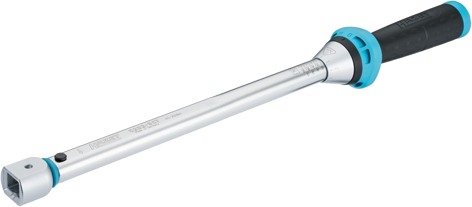 HAZET Momentsleutel 5292-3CT - Draaimomentbereik min-max: 40 - 200 Nm - Nauwkeurigheid: 3% - 14 x 18 mm insteekvierkant hol - Lengte: 484 mm