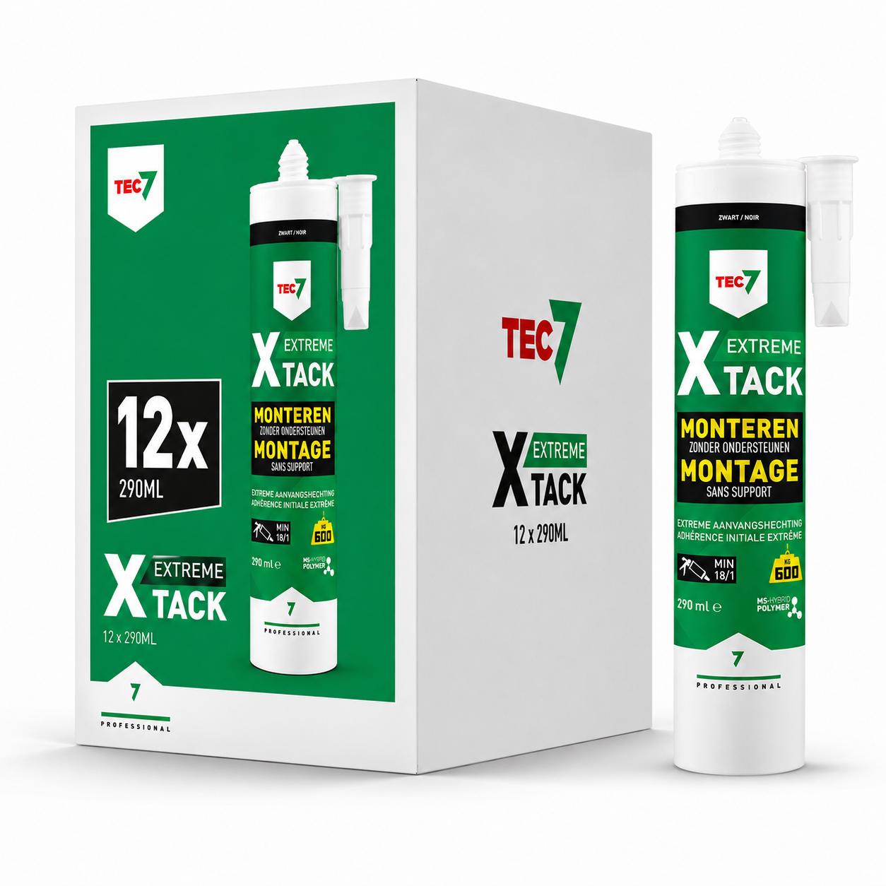 Tec7 X-Tack Montagekit patroon 290ml Wit 12st - 534525000-1