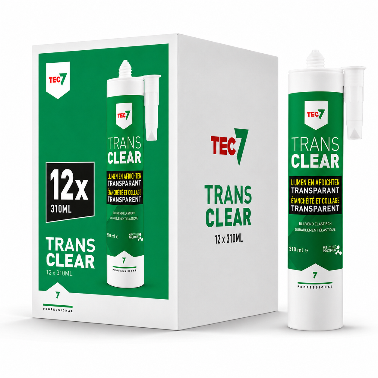 Tec7 Trans Clear Transparante universele afdichtingskit patroon 310ml 12st - 539506000-1
