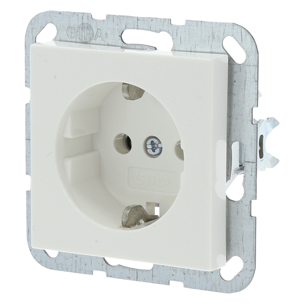 Gira System 55 Contactdoos | Inbouw | 1-voudig | Randaarde | Polarwit - 54.191.42 afbeelding