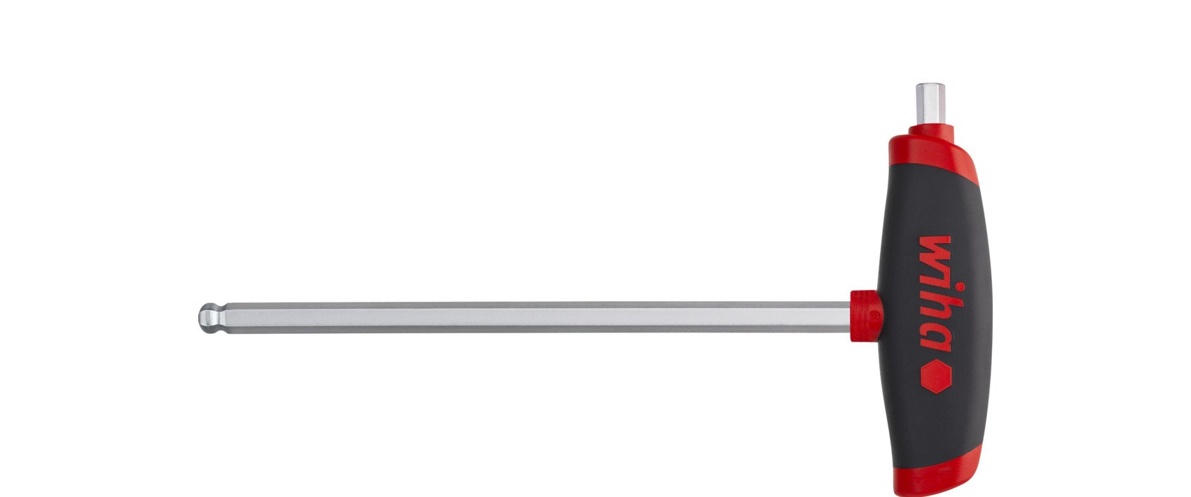 Wiha U540DS050150C-01 Stiftsleutel met dwarsgreep ComfortGrip zeskantkogelkop met zijpunt, mat verchroomd 5.0 mm - 45456