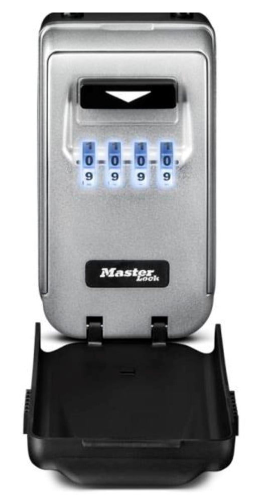 Masterlock Medium Key Lock Box - Zinc alloy construction - Light Up Resettable 4-digit combination - (CR2032 Battery included) - Mounting hardware