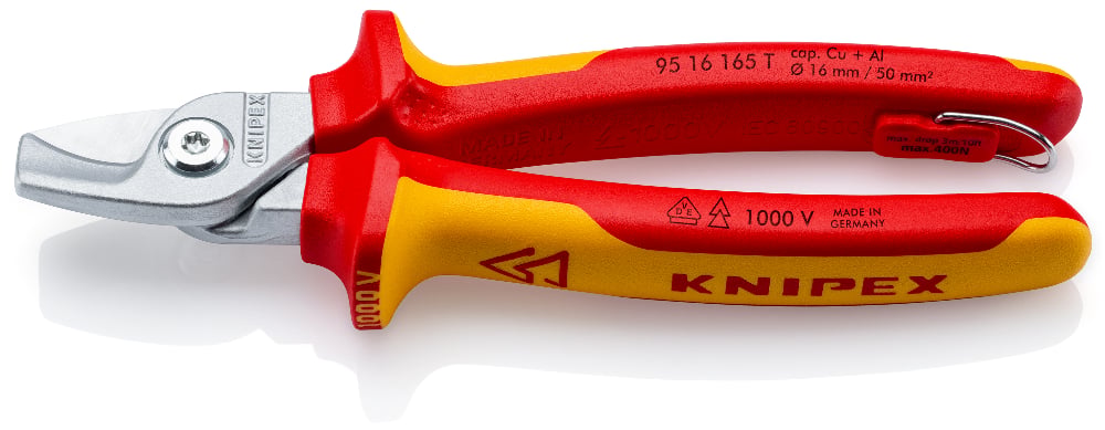 Knipex Kabelschaar VDE 165 mm met valbeveiliging - 9516165T