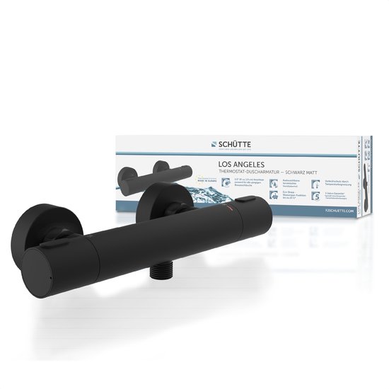 Schutte LOS ANGELES Thermostatische douchekraan | Mat Zwart - 33186