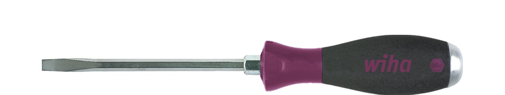 Wiha 5533055 Schroevendraaier MicroFinish Sleufkop met doorgaande zeskantkling en massieve stalen kap 5.5 mm x 100 mm - 29134