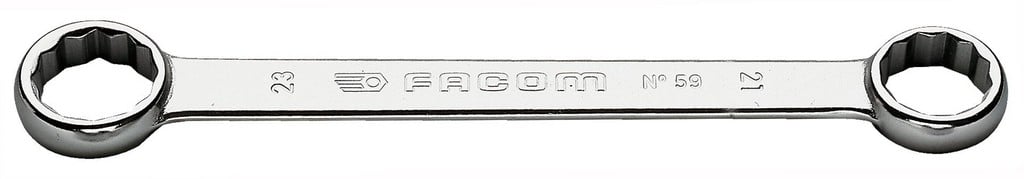 Facom 59 rechte 12-kantringsleutels, metrische maten 18x19mm l189mm - 59.18X19