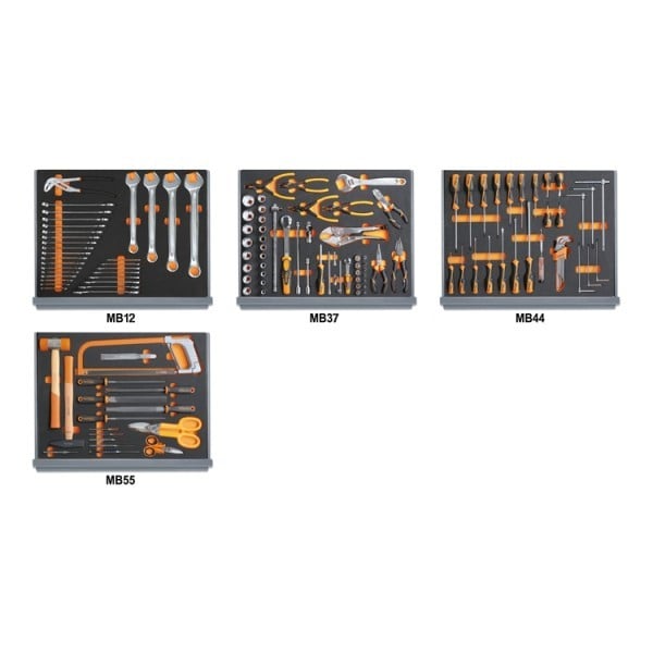 Beta 5935VI/2MB Assortiment van 133 gereedschappen voor industrieel onderhoud voor ladenblok C35 | in voorgevormde EVA foam inlegbakken - 059351316
