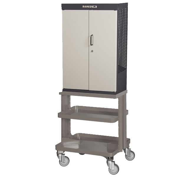 Bahco Gereedschapskast op wielen met 2 deuren | zwart | 1605 mm x 450 mm x 625 mm 1495CD60WBK