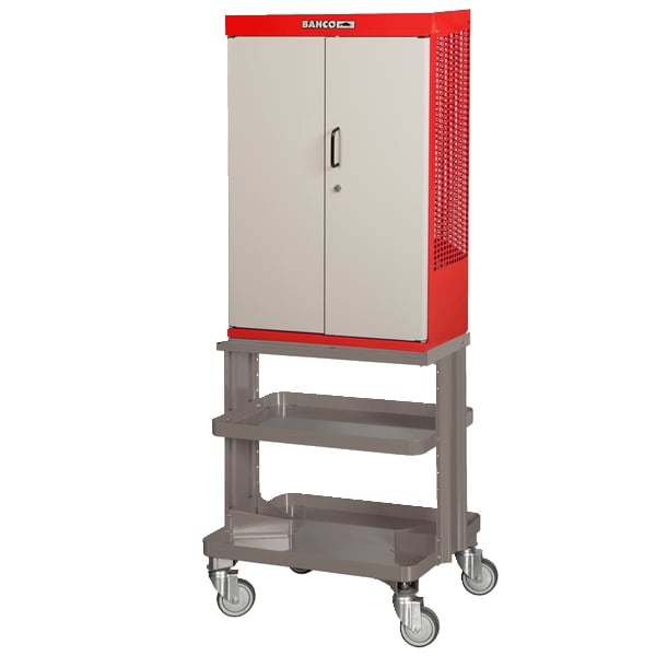 Bahco Gereedschapskast op wielen met 2 deuren | rood | 1605 mm x 450 mm x 625 mm 1495CD60WRED