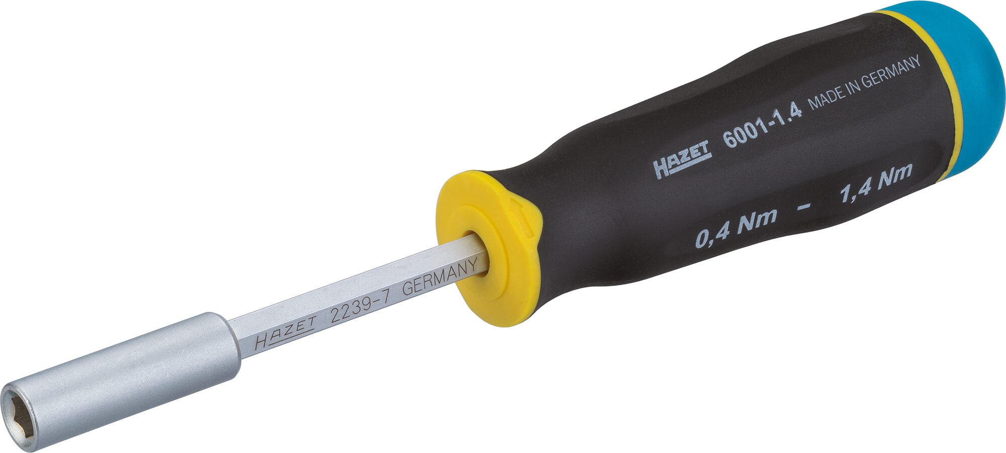 HAZET Draaimoment-schroevendraaier 6001-1.4/3 - Draaimomentbereik min-max: 0.4 - 1.4 Nm - Nauwkeurigheid: 15% - 1/4 inch (6,3 mm) zeskant hol -