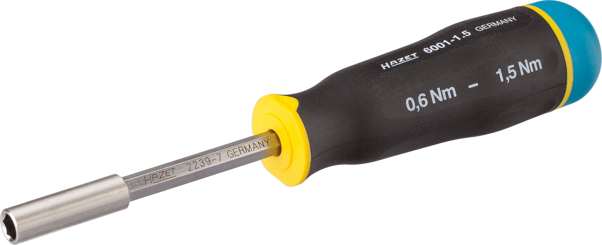 HAZET Draaimoment-schroevendraaier 6001-1.5/3 - Draaimomentbereik min-max: 0.6 - 1.5 Nm - Nauwkeurigheid: 10% - 1/4 inch (6,3 mm) zeskant hol -