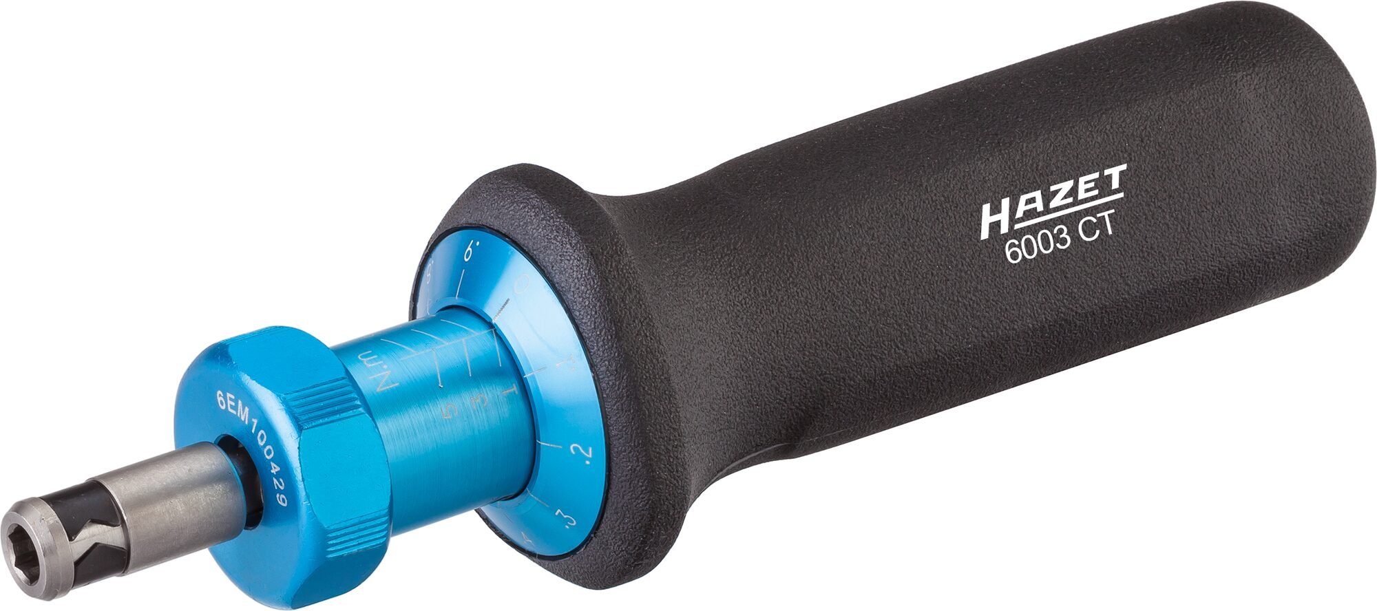 HAZET Draaimoment-schroevendraaier 6003CT - Draaimomentbereik min-max: 1 - 6 Nm - Nauwkeurigheid: 5% - 1/4 inch (6,3 mm) zeskant hol - Lengte: 230 mm