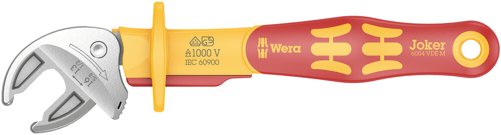 Wera 6004 Joker VDE M VDE geïsoleerde, zelfinstellende steeksleutel, 13-16 x 1/2-5/8" x 190 mm - 05020152001