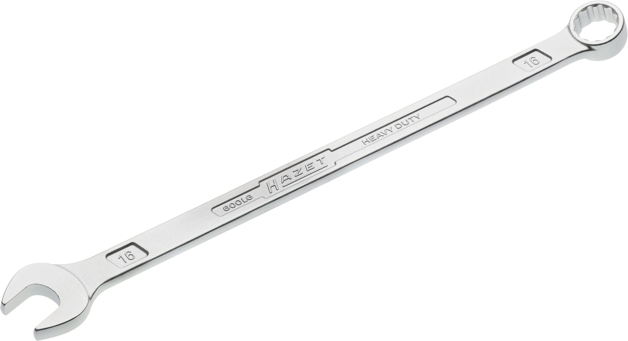 HAZET Ring-steeksleutel · extra lang · slanke uitvoering 600LG-16 · Buitentwaalfkant tractieprofiel · SW 16 mm