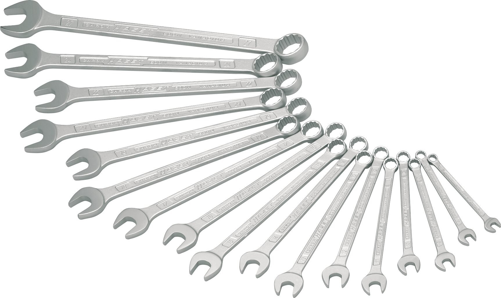 HAZET Ring steeksleutelset 600N/17N - Buitentwaalfkant tractieprofiel - 17-delig - 7 - 27