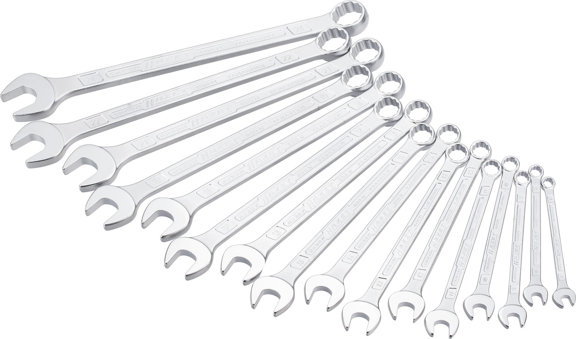HAZET Ring steeksleutelset 600SPC/16 - Buitentwaalfkant tractieprofiel - 16-delig - 7 - 24