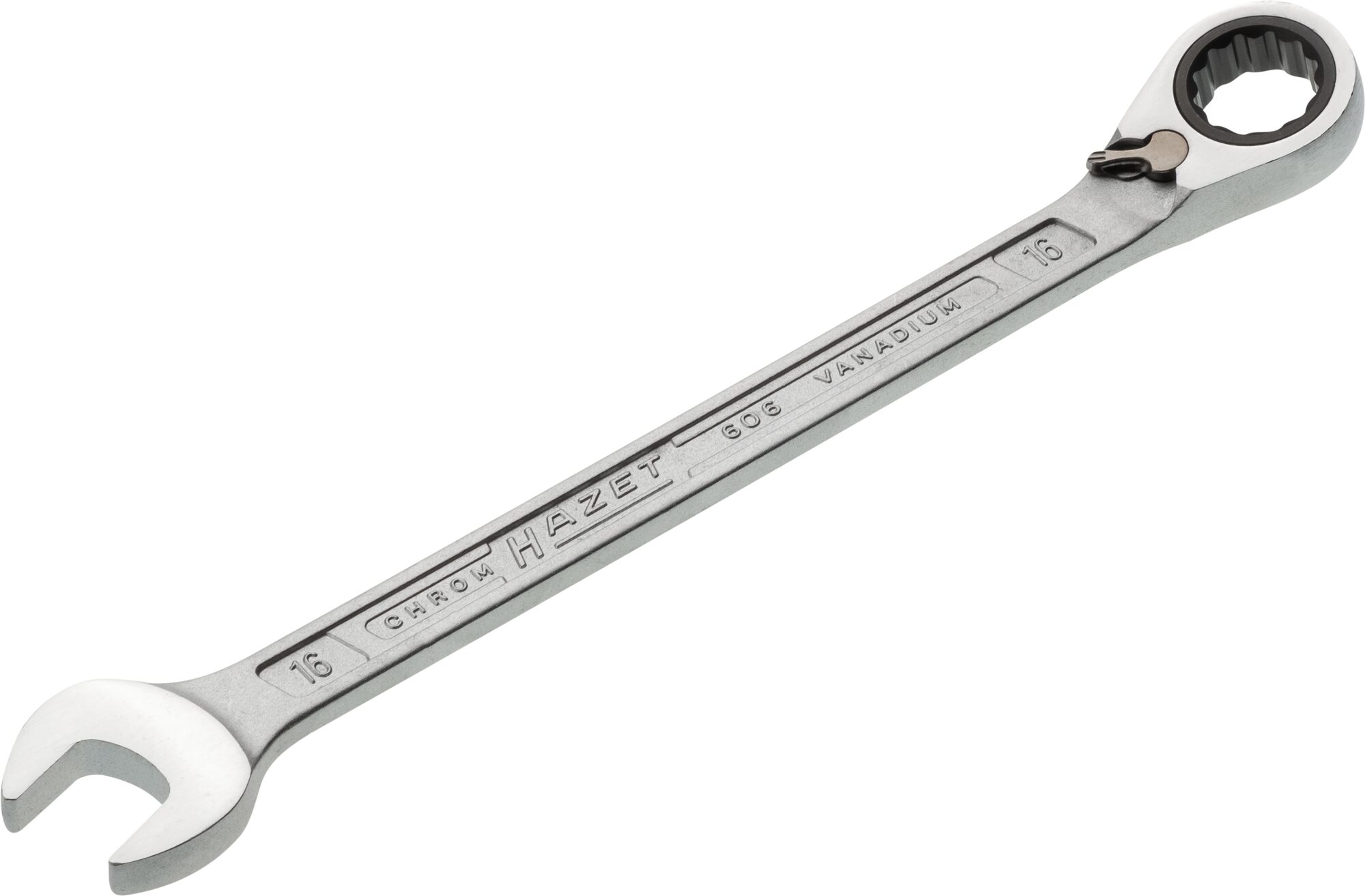 HAZET Ratelringsteeksleutel 606-16 · Buitentwaalfkant tractieprofiel · SW 16 mm