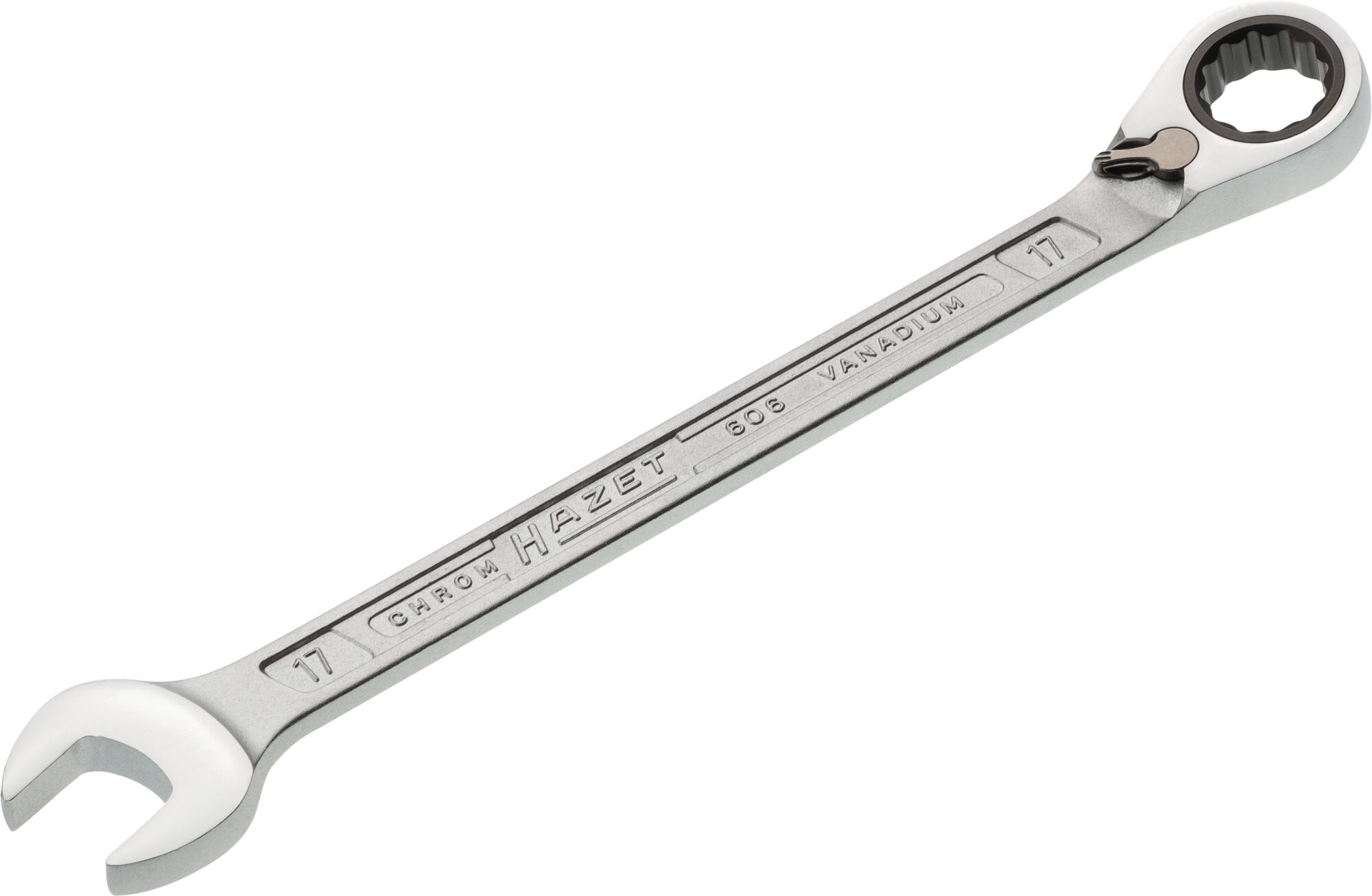 HAZET Ratelringsteeksleutel 606-17 · Buitentwaalfkant tractieprofiel · SW 17 mm