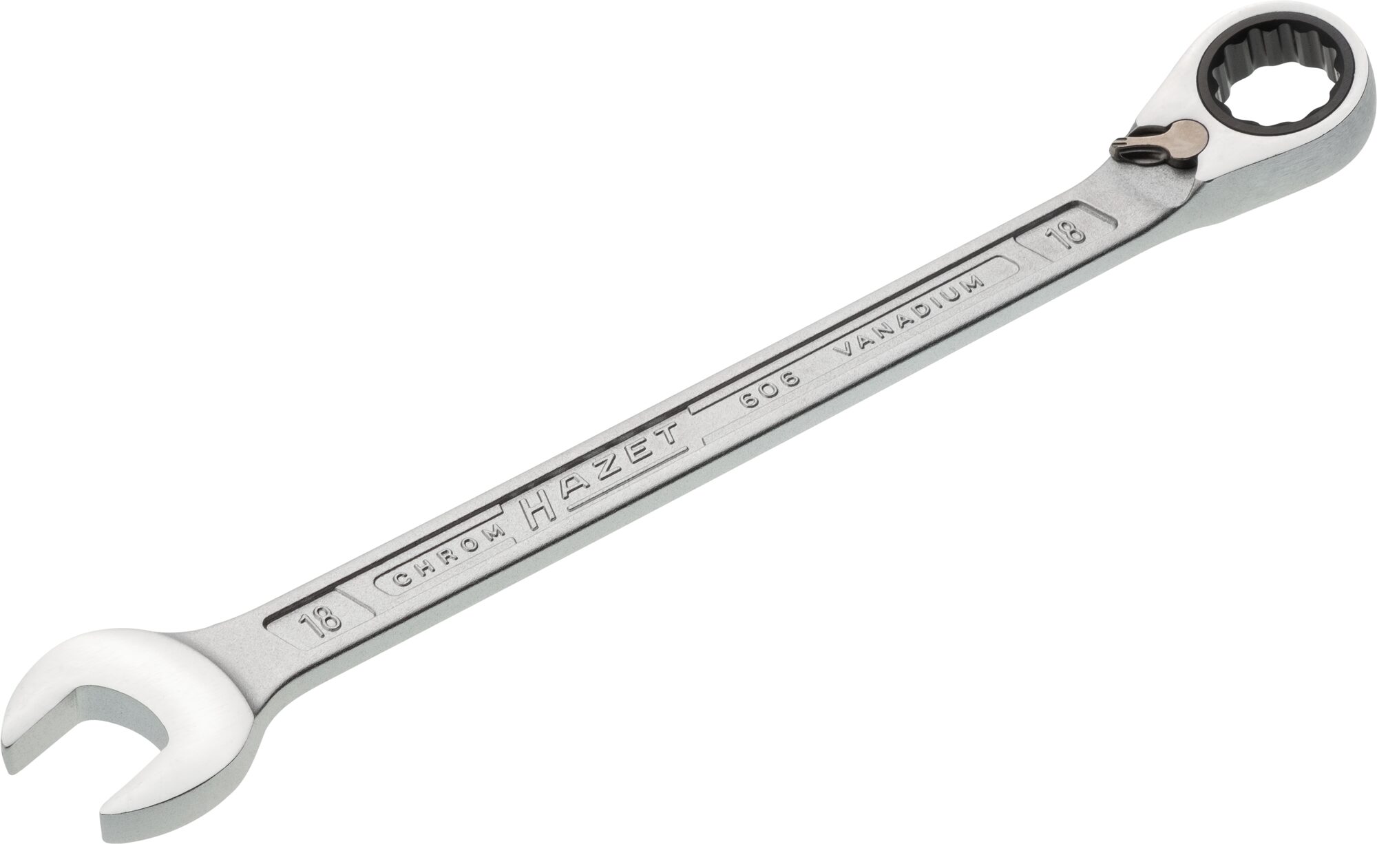 HAZET Ratelringsteeksleutel 606-18 · Buitentwaalfkant tractieprofiel · SW 18 mm