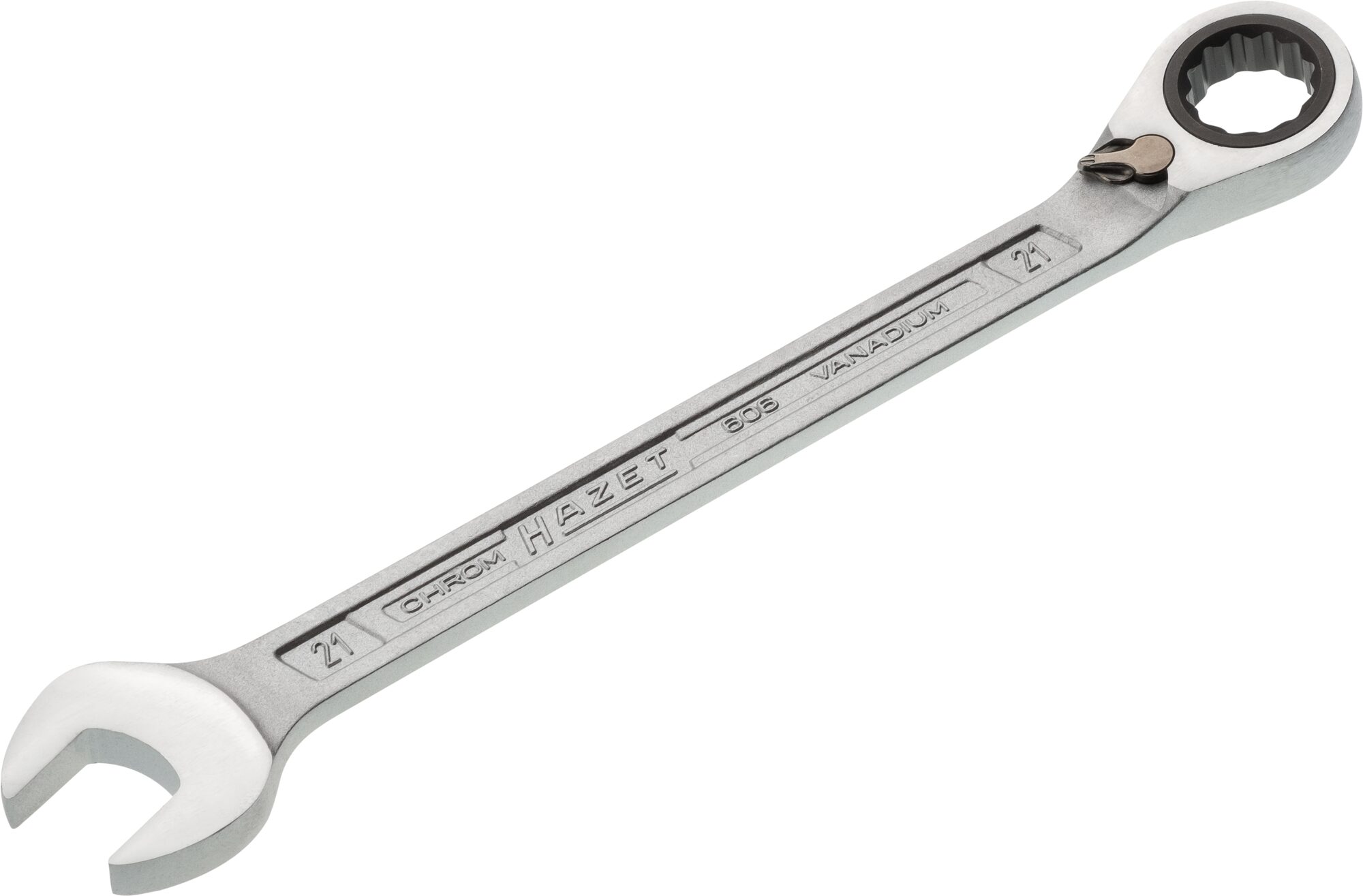 HAZET Ratelringsteeksleutel 606-21 · Buitentwaalfkant tractieprofiel · SW 21 mm