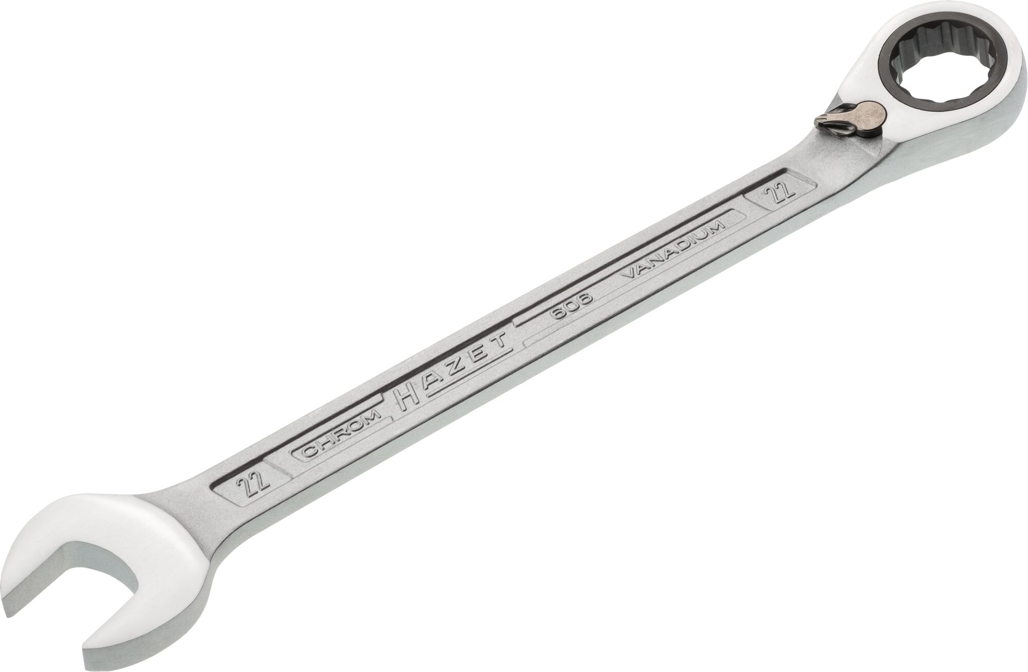 HAZET Ratelringsteeksleutel 606-22 · Buitentwaalfkant tractieprofiel · SW 22 mm