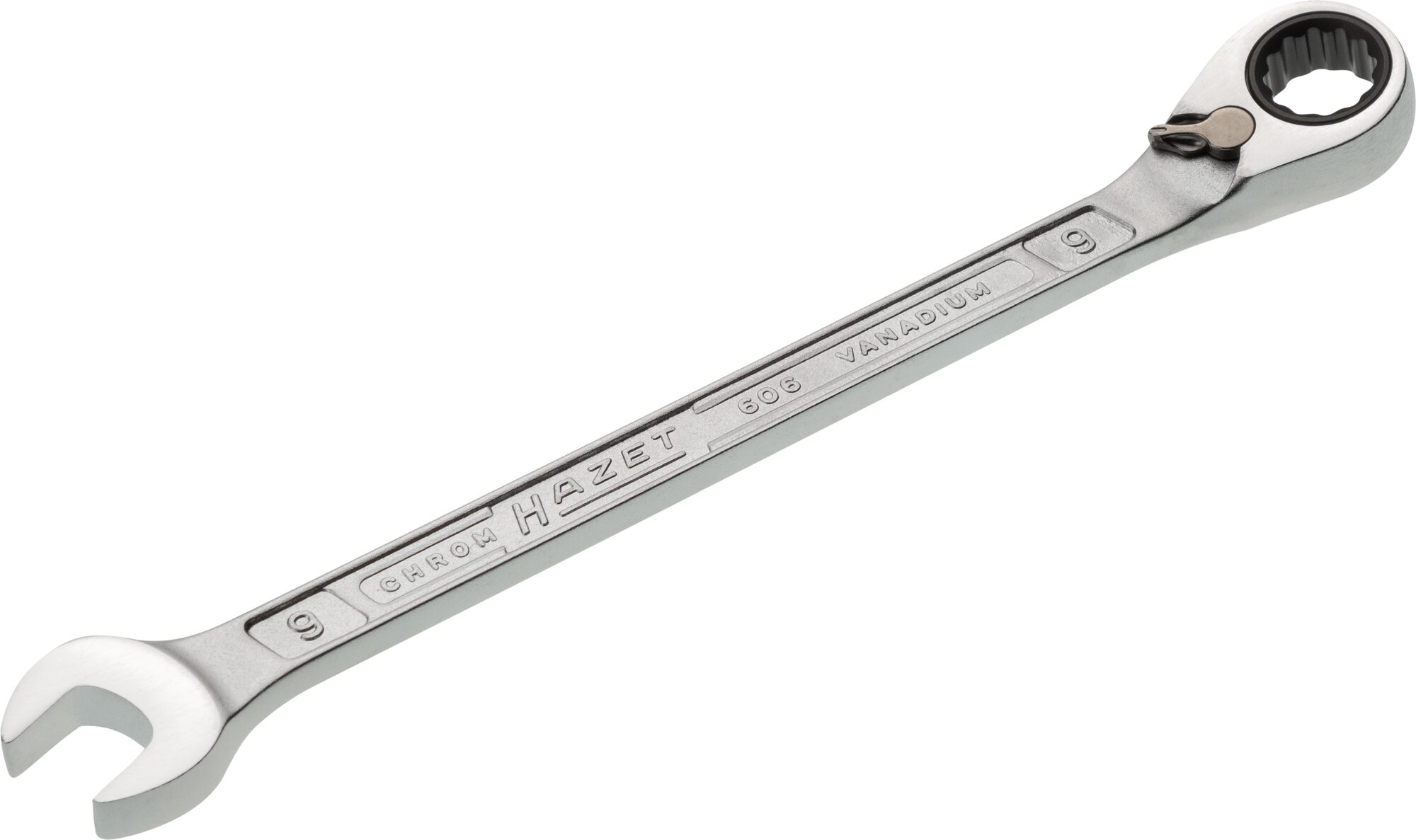 HAZET Ratelringsteeksleutel 606-9 · Buitentwaalfkant tractieprofiel · SW 9 mm