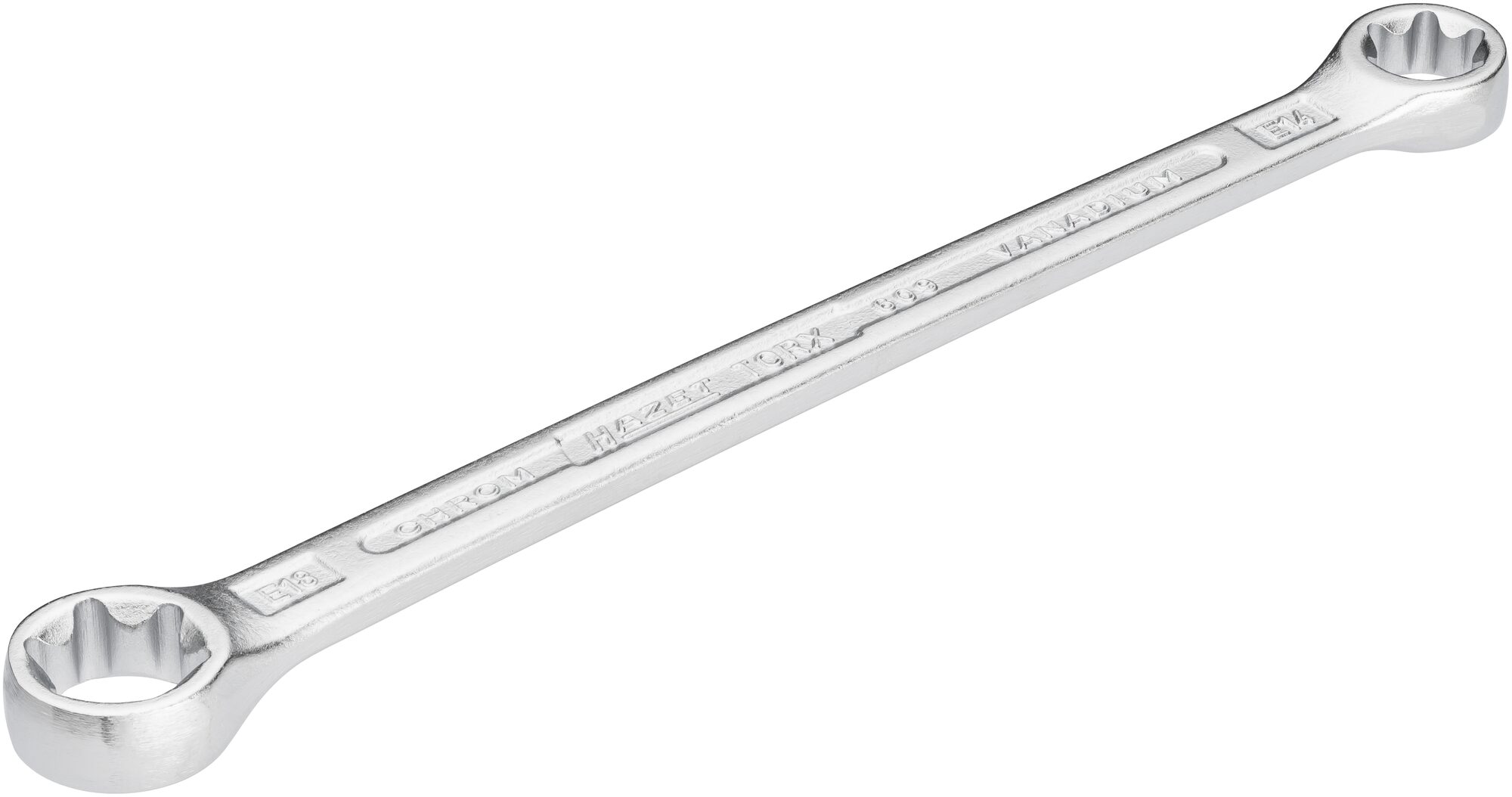 HAZET Dubbele ringsleutel 609-E14XE18 · Buiten-TORX®-profiel · SW E14, E18