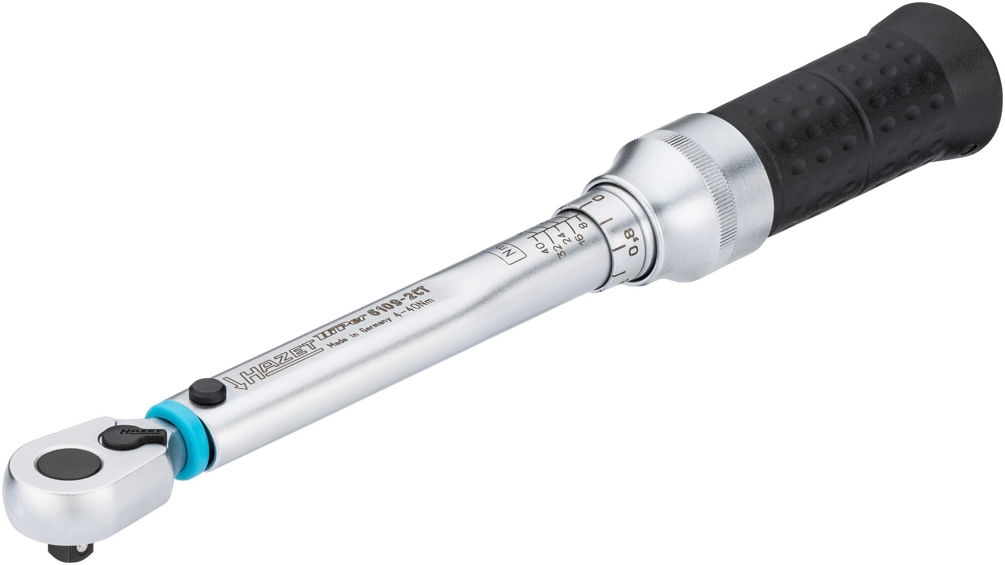 HAZET Momentsleutel 6109-2CT - Draaimomentbereik min-max: 4 - 40 Nm - Nauwkeurigheid: 2% - 1/4 inch (6,3 mm) vierkant massief - Lengte: 256 mm