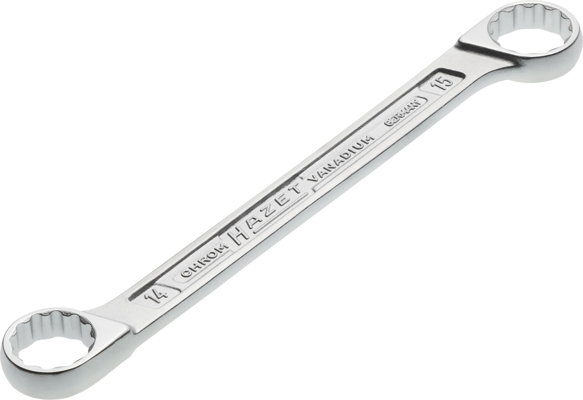 HAZET Dubbele ringsleutel 610N-14X15 · Buitentwaalfkant tractieprofiel · SW 14 x 15 mm
