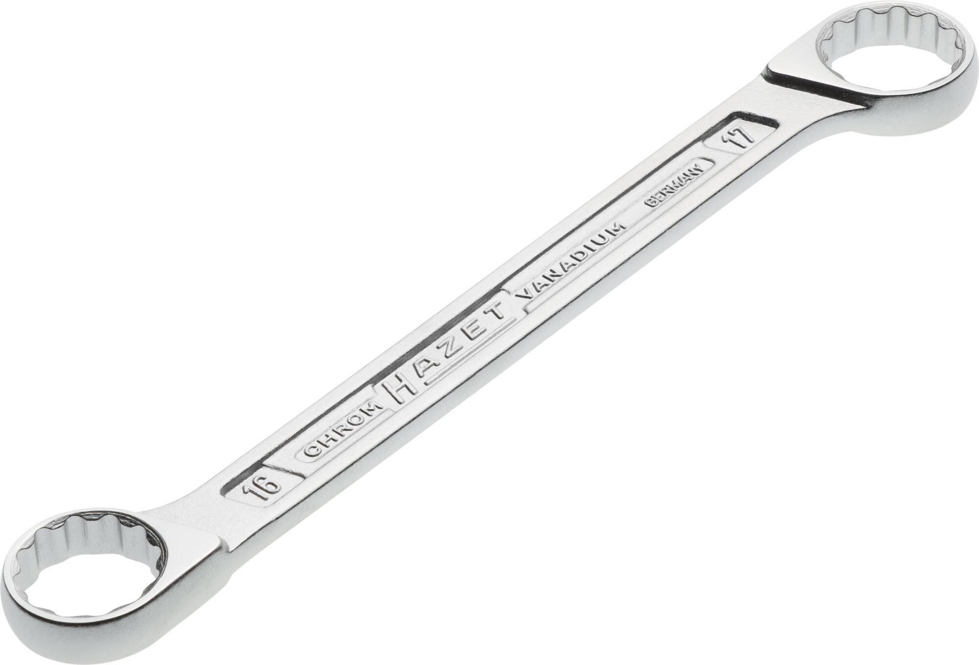 HAZET Dubbele ringsleutel 610N-16X17 · Buitentwaalfkant tractieprofiel · SW 16 x 17 mm