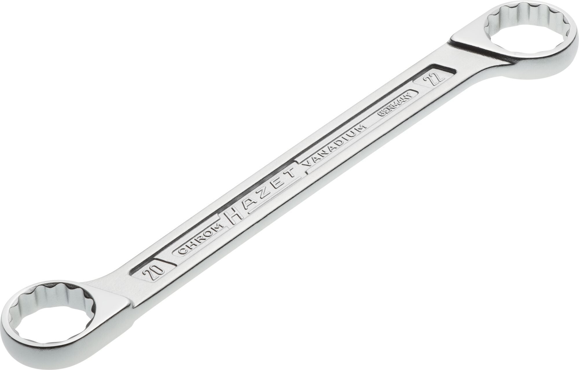 HAZET Dubbele ringsleutel 610N-20X22 · Buitentwaalfkant tractieprofiel · SW 20 x 22 mm