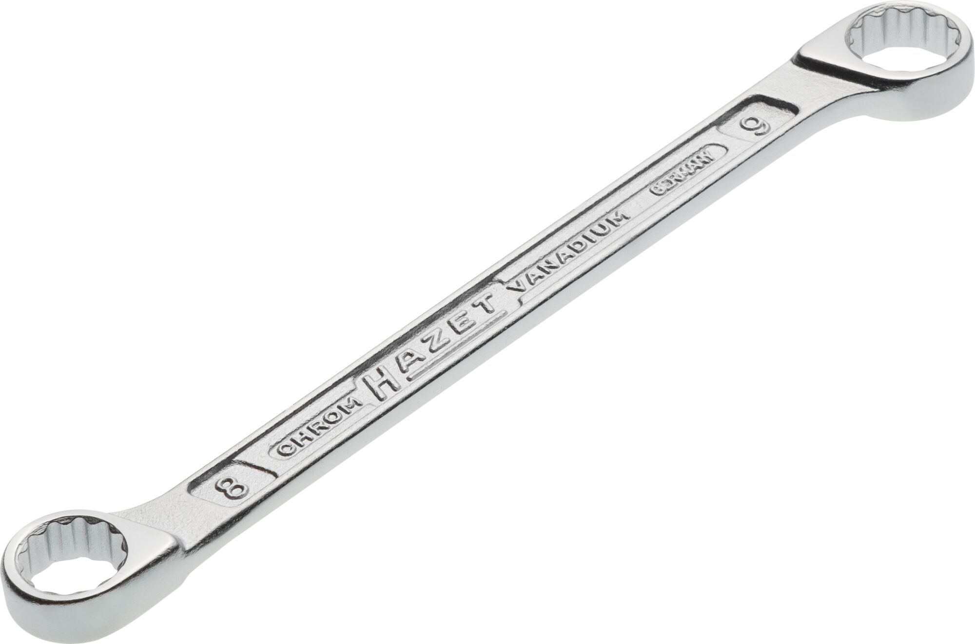 HAZET Dubbele ringsleutel 610N-8X9 · Buitentwaalfkant tractieprofiel · SW 8 x 9 mm
