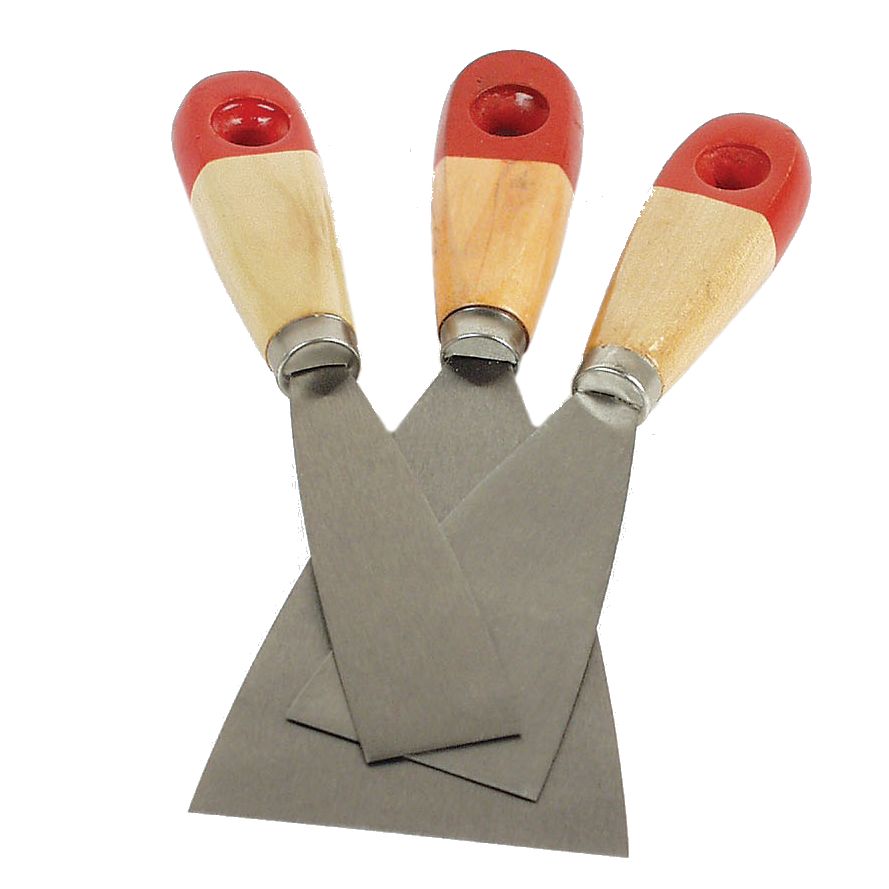 Bruder Mannesmann Plamuurmes - werkbreedte 30 mm - conisch geslepen staal - houten greep