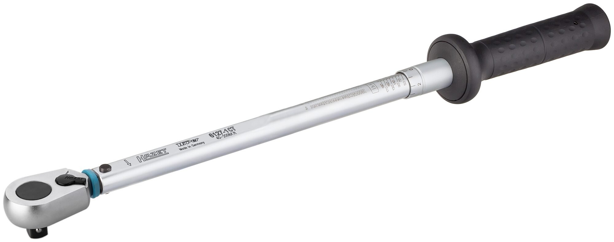 HAZET Momentsleutel - US-STANDAARD 6127-1CT - Draaimomentbereik min-max: 54.2 - 271.2 Nm - lbf min.-max.: 40 - 200 lbf.ft- Nauwkeurigheid: 3% - 1/2