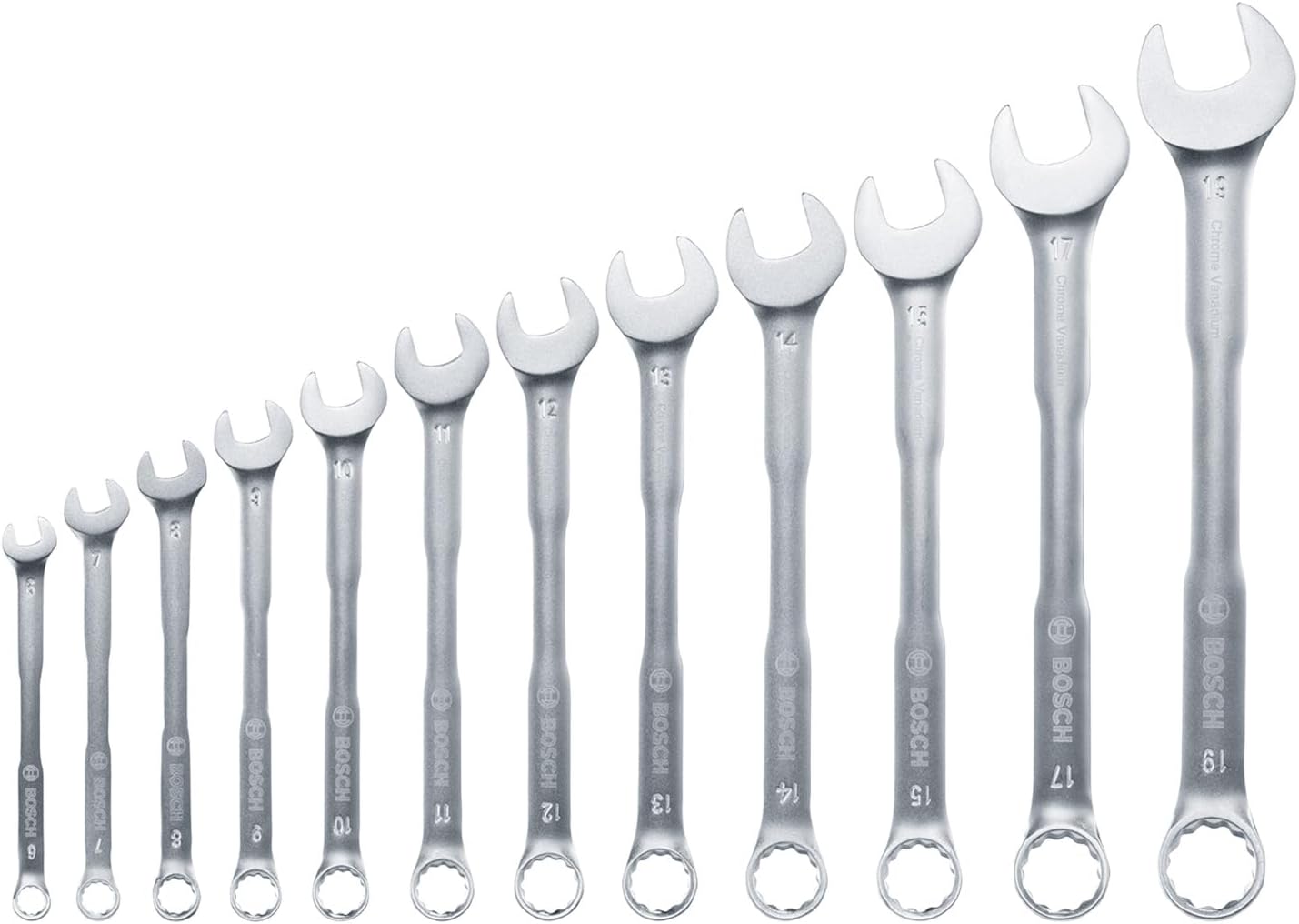Bosch Groen Spanner set 12-piece (Steek ringsleutelset 12 stuks: 6 7 8 9 10 11 12 13 14 15 17 19) 1600A02Z9D