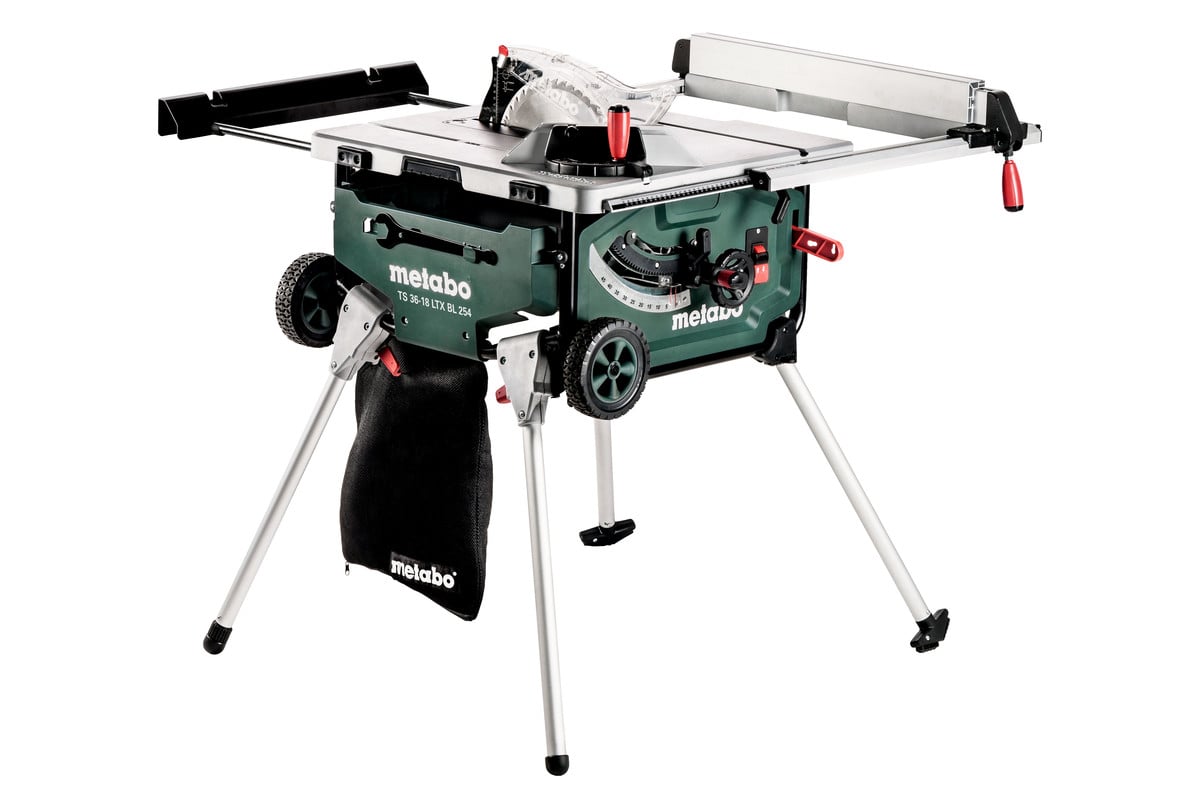Metabo TS 36-18 LTX BL 254 18V Li-HD Accu tafelcirkelzaag met onderstel set 4 x 8.0Ah accu - 254 x 30mm | 613025810 - 613025810