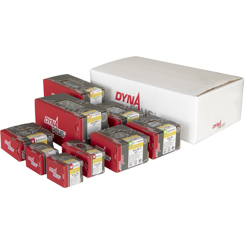 Dynaplus universeelschroeven pakket Indoor | Verzinkt Tx | 1800-delig 8900.14.00075